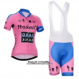 2015 Maillot Ciclismo Femme Saxo Bank Fuchsia Manches Courtes et Cuissard